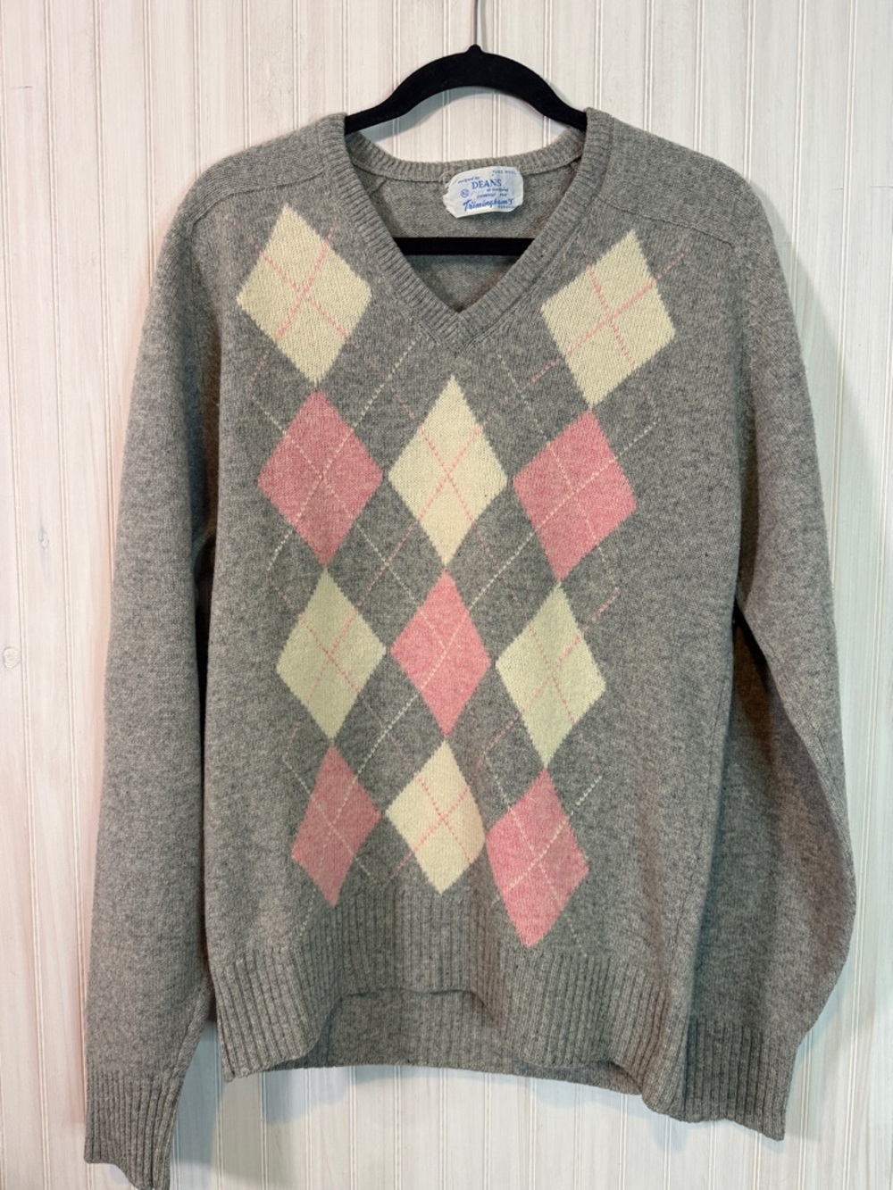 VINTAGE DEANS OF SCOTLAND ARGYLE WOOL SWEATER 42